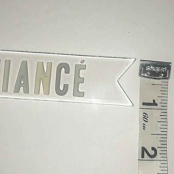 Fiance Acrylic Dovetail Cut Blue Gray Tassle Engagement Keepsake Keychain NWT - Picture 11 of 12